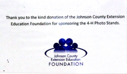 Sign thank Johnson County Extension Foundation