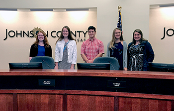 4-H youth at Johnson County Board of County Commissioners meeting