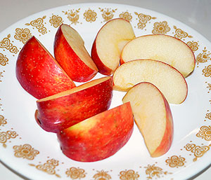 Apple slices on a plate