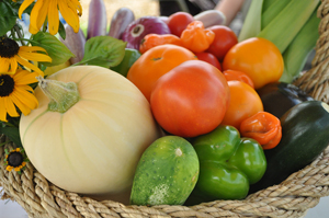 Basket mixed fresh vegetables