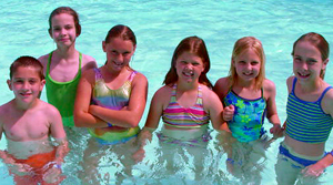 4-H youth in swimming pool