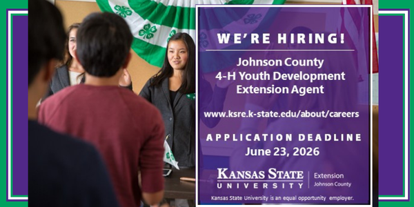 Now Hiring! 4-H Youth Development Extension Agent – Johnson County, KS