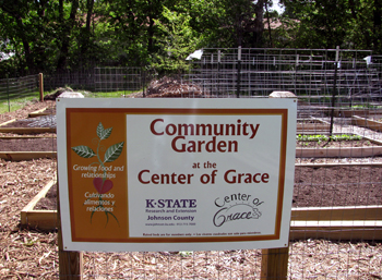 Community Garden at the Center of Grace sign