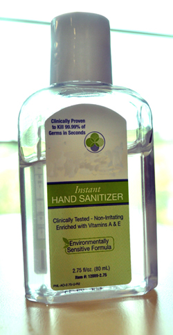 Bottle of hand sanitizer