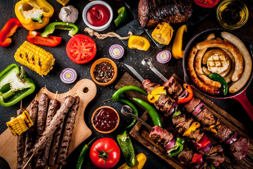 Grilled foods stock image 