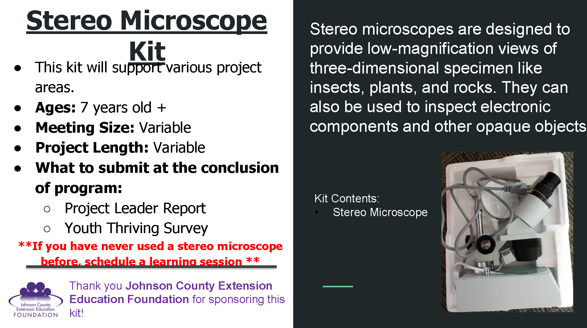 Stereo Microscope Kit