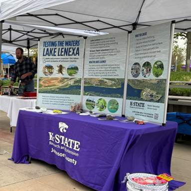 Display table shows information about testing the waters at Lake Lenexa