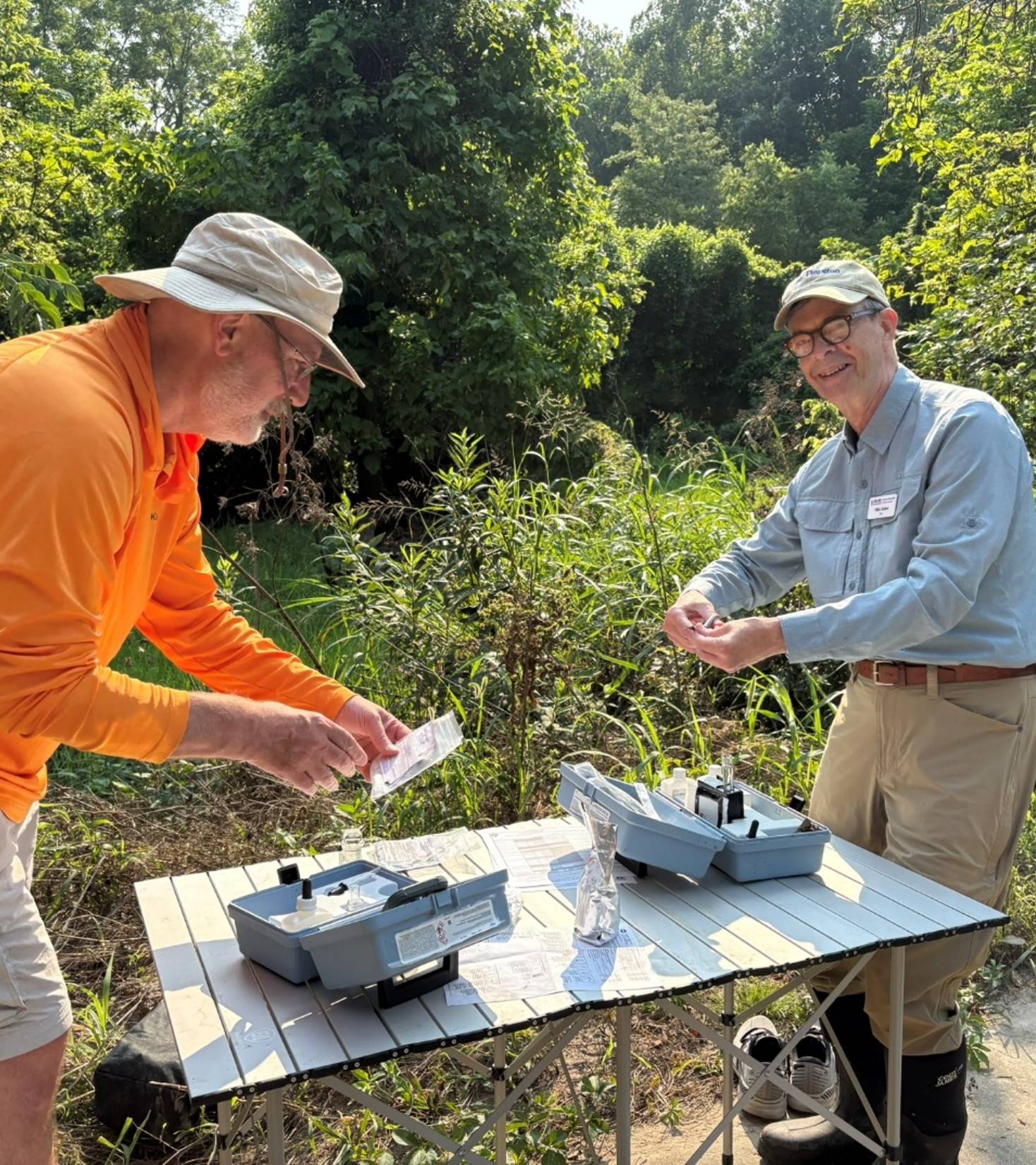 Master Naturalists testing at Millcreek Watershed